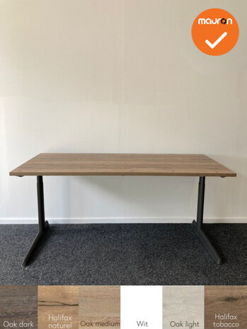 Ahrend 500 handmatig verstelbaar bureau - nieuw blad naar keuze - afmeting naar keuze - zwart onderstel