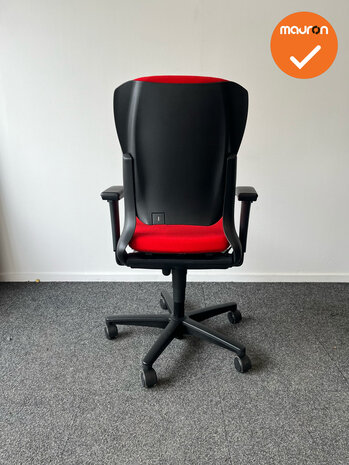 Ahrend 230 - Hoge rug  - Rode stoffering - Zwart voetkruis