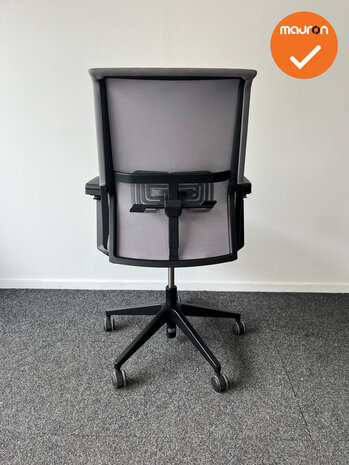 Haworth Comforto 59 - Grijs netweave en grijze zitting - Zwart voetkruis