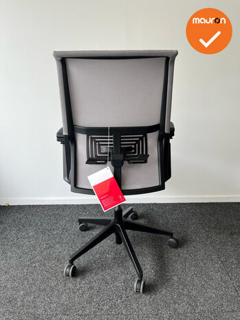 Haworth Comforto 59 - Grijs netweave en antracietgrijze zitting - Zwart voetkruis