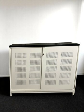 Schuifdeurkast - Ahrend - akoestisch - 135x160x45cm - wit