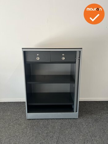 Roldeurkast - BASIC - 109x80x45cm - Zilvergrijs met 1 deur