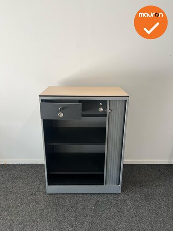 Roldeurkast - BASIC - 109x80x45cm - Zilvergrijs met 1 deur