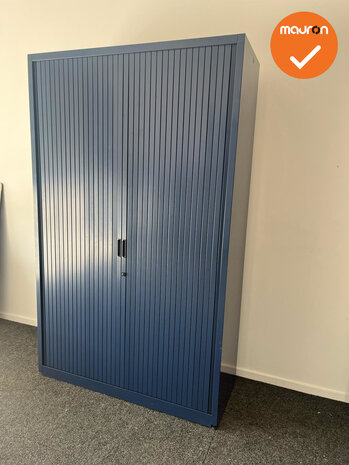 Roldeurkast - Basic - 195x120x45cm - Blauw met blauwe kunststof roldeuren