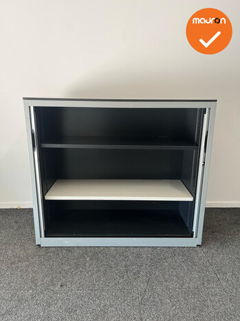 Roldeurkast - Basic -105x120x47cm - Zilvergrijs met zilvergrijze deuren - Inclusief topblad