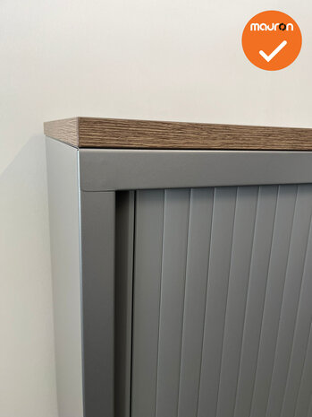 Robberechtse roldeurkast - 105x100x45cm - Zilvergrijs - brede lamel - inclusief 2 sleutels