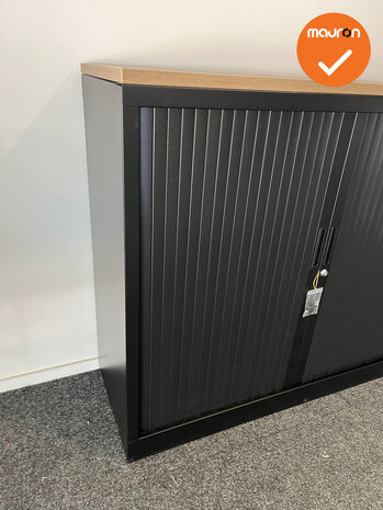 Robberechtse roldeurkast - 105x120x45cm - Zwart - brede lamel - inclusief 2 sleutels
