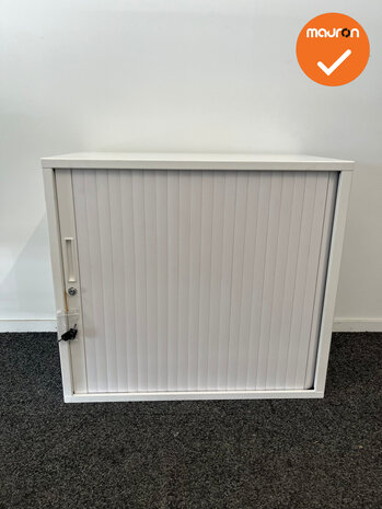 Robberechtse roldeurkast - 70x80x43cm - Wit - brede lamel - inclusief 2 sleutels