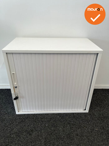 Robberechtse roldeurkast - 70x80x43cm - Wit - brede lamel - inclusief 2 sleutels