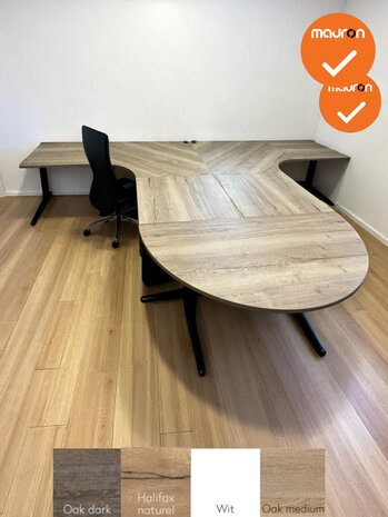 Complete set - Ahrend hoekbureau's met aanzetstuk - 400x280 - Handmatig verstelbaar