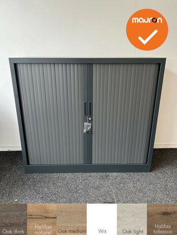 Robberechts roldeurkast - 105x120x43 - Antraciet - inclusief 2 sleutels - Topblad naar keuze