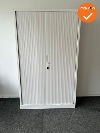Robberechts roldeurkast - 198x120x43 - wit met witte deuren- inclusief 2 sleutels