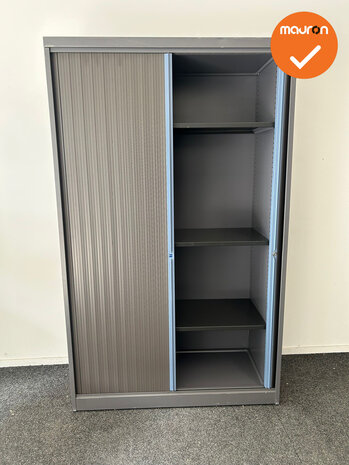 Mewaf roldeurkast - 198x120x48cm - Bruin met blauw accent
