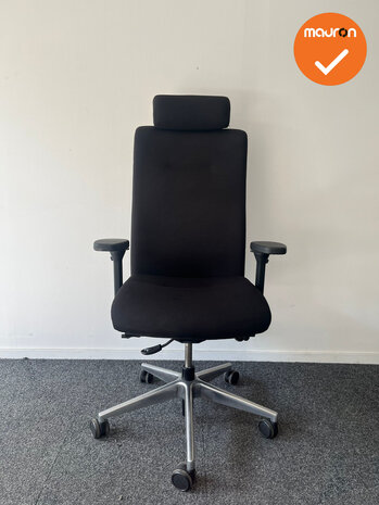 ROVO XP 4030 bureaustoel - Zwart gestoffeerd - chrome voetkruis - met hoofdsteun