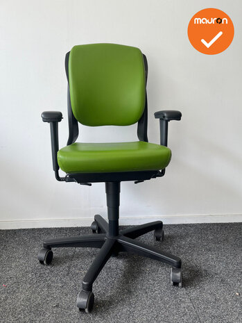 Ahrend 230 bureaustoel - refurbished - Medium Rug - Groen kunstleer