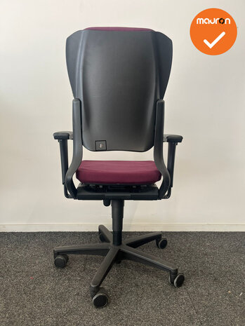 Ahrend 230 - Hoge rug  - Bordeaux rode stoffering - Zwart voetkruis