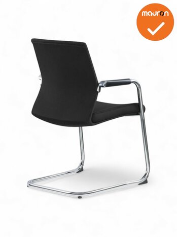 Vergaderstoel Slide - NIEUW - Zwart - Chrome onderstel