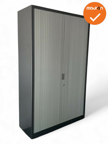 Roldeurkast - Basic - 195x120x45cm - Antracietgrijs met lichtgrijze deuren