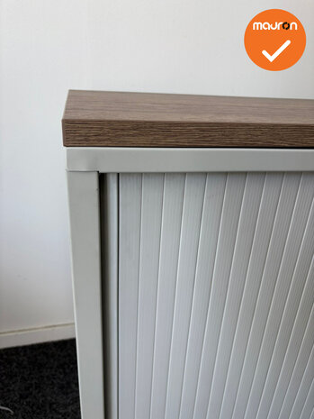 Roldeurkast - Basic - 74x120x45cm - witgrijs - topblad naar keuze