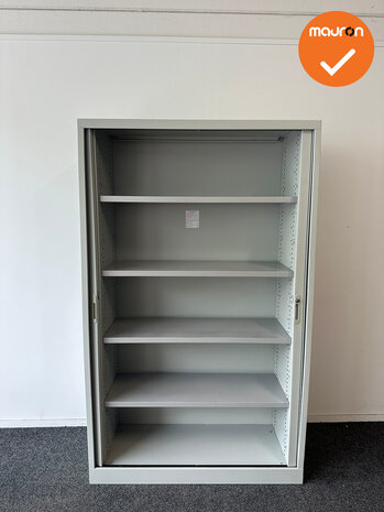 Roldeurkast - 198x122x45cm - Beige met witgrijze deuren