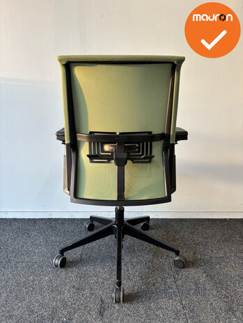 Haworth Comforto 59 - Groen netweave en zwarte zitting - Zwart voetkruis