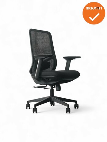 Bureaustoel Mik - NIEUW - Zwarte stoffering - zwart voetkruis