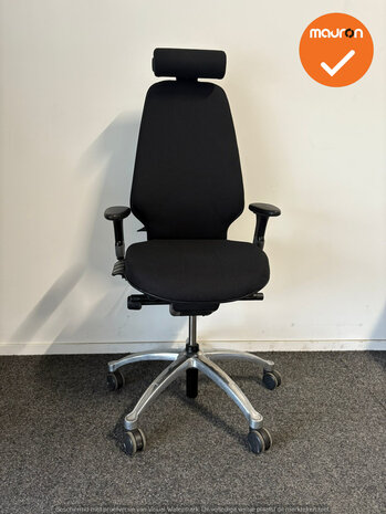 RH Logic 400 - Nieuwe zwarte stoffering  - Met hoofdsteun - Inclusief lendepomp - chrome voetkruis