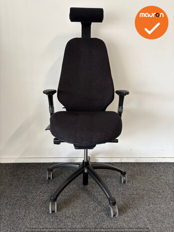 RH Logic Elite 400 - Bestaand antracietgrijze stoffering  - Met hoofdsteun - Inclusief lendepomp - zwart voetkruis