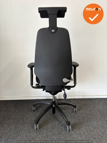 RH Logic Elite 400 - Bestaand antracietgrijze stoffering  - Met hoofdsteun - Inclusief lendepomp - zwart voetkruis