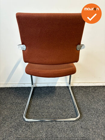 Rohde & Grahl - Vergaderstoel - Kastanjebruine stoffering - Chroom frame