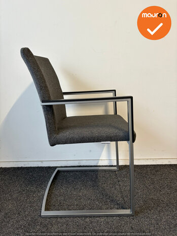 Rohde & Grahl - Vergaderstoel - Antracietgrijze stoffering - Zilvergrijs frame