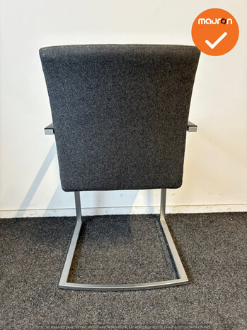 Rohde & Grahl - Vergaderstoel - Antracietgrijze stoffering - Zilvergrijs frame