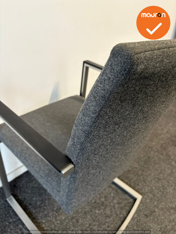 Rohde & Grahl - Vergaderstoel - Antracietgrijze stoffering - Zilvergrijs frame