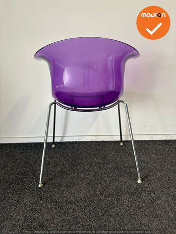 Design Vergaderstoel - Paars - Chrome onderstel 