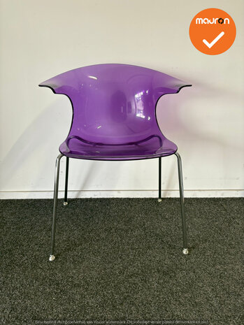 Design Vergaderstoel - Paars - Chrome onderstel 