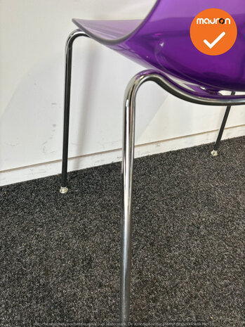 Design Vergaderstoel - Paars - Chrome onderstel 