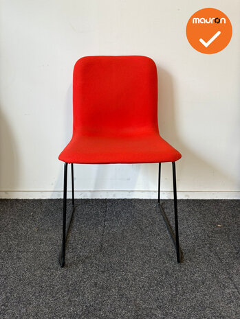 Lensvelt vergaderstoel - rode stoffering