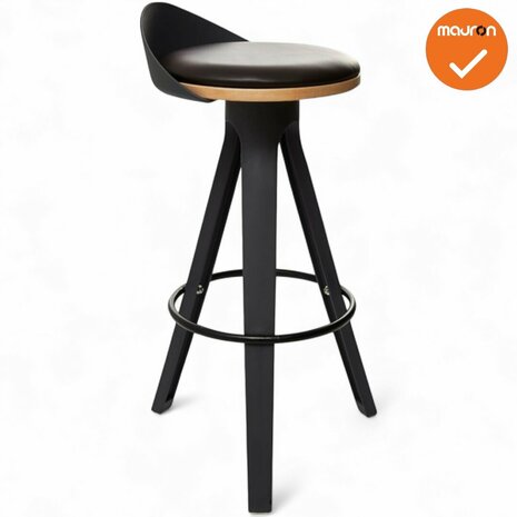 Barkruk BW - Zwart kunstleer