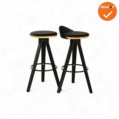 Barkruk BW - Zwart kunstleer