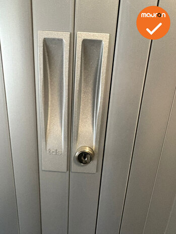 TDS Roldeurkast - 196x120x45cm - Zilvergrijs met kunststof zilvergrijze deuren 