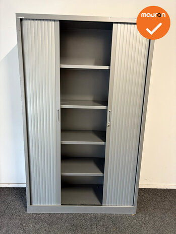 Roldeurkast - Basic - 195x120x45 - Zilvergrijs met zilvergrijze deuren