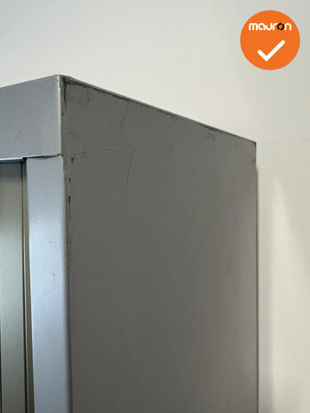 Roldeurkast S - B-keuze - 195x120x45 - Zilvergrijs met koperkleurige deuren