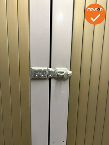 Roldeurkast S - B-keuze - 195x120x45 - Zilvergrijs met koperkleurige deuren