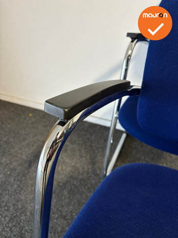 Set van 6 - Ahrend 4230 / 262 - Blauwe stoffering - Chrome frame