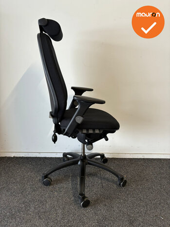 RH Logic 400 - Nieuwe zwarte stoffering  - Met hoofdsteun - Inclusief lendepomp - zwart voetkruis