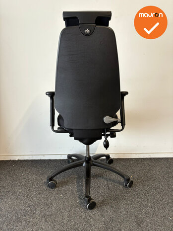 RH Logic 400 - Nieuwe zwarte stoffering  - Met hoofdsteun - Inclusief lendepomp - zwart voetkruis