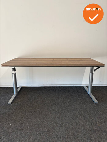 Gispen bureau &ndash; Slinger verstelbaar &ndash; 180x80 &ndash; Zilvergrijs - Nieuw blad naar keuze