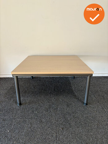 Bijzettafel - Antraciet onderstel - 80x80cm - Grijs eiken blad of kleur naar keuze