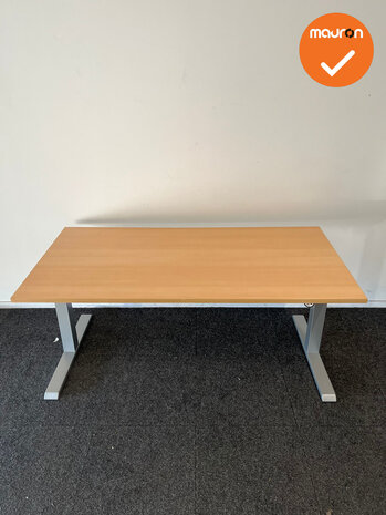 Actiforce - zit-sta bureau - zilvergrijs onderstel - 160x80 - nieuw blad naar keuze
