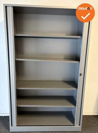 Roldeurkast - Ahrend - 195x120x45cm - Zilvergrijs met zilvergrijze metalen roldeuren